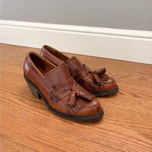 John Fluevog Brown Tassel Loafers